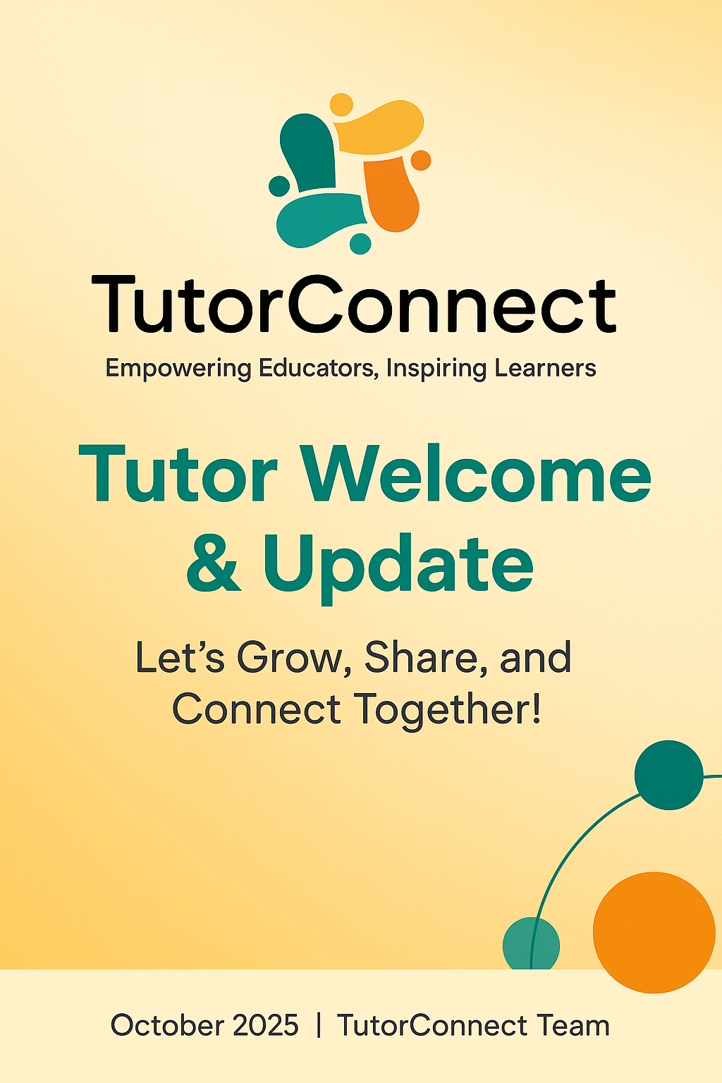 Tutor Connect Tutor Welcome & Update